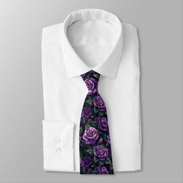 Colorful For Him Gardenias Flower Tie (Tied)