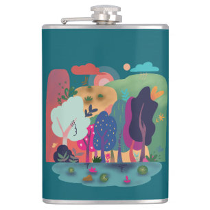 Colorful Forest Landscape Hip Flask