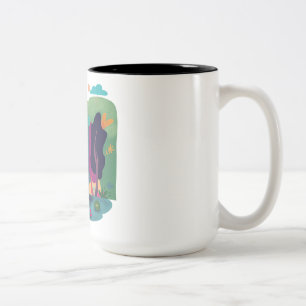Colorful Forest Landscape Two-Tone Coffee Mug