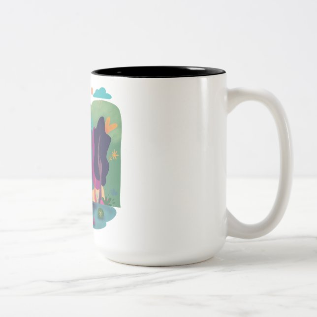 Colorful Forest Landscape Two-Tone Coffee Mug (Right)