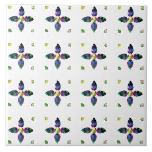 Colorful Four-Leaf Ceramic Tile