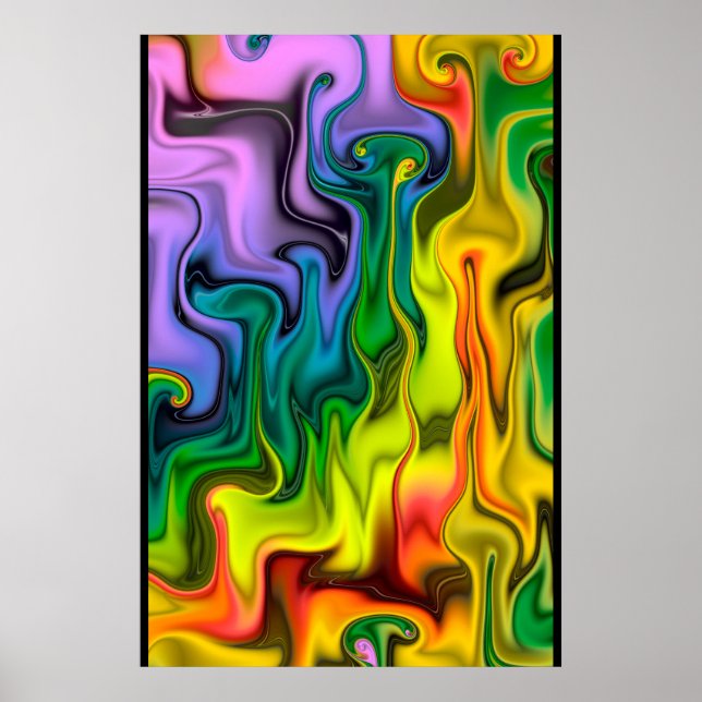 Colorful Fractal Abstract Poster (Front)