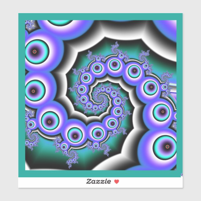 Colorful  Fractal  Pearls Art Design Sticker (Sheet)