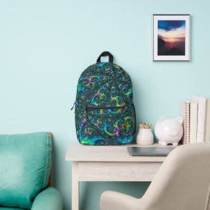Colorful Fractal Printed Backpack