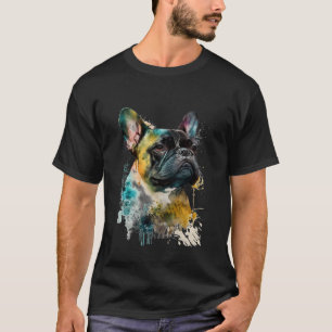 Colorful French Bulldog Dog  Dad Mom Boy Girl T-Shirt