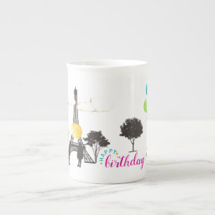 Colorful French Macarons Kids Playing Birthday Bone China Mug