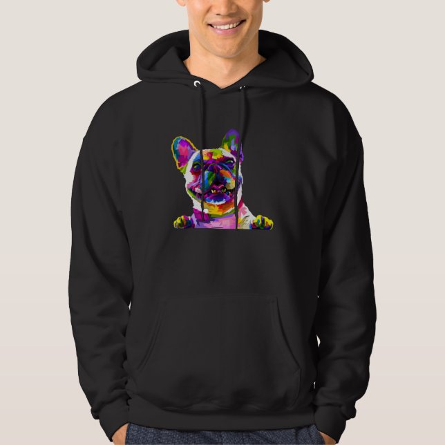 Colorful frenchie  french bulldog owner hoodie (Front)