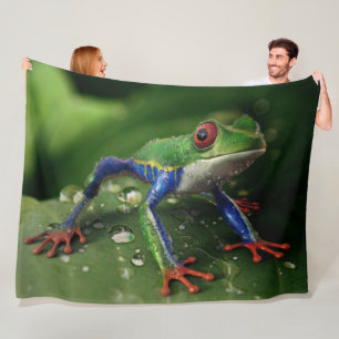 COLORFUL FROG FLEECE BLANKET