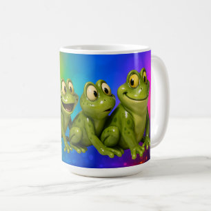 Colorful Froggy Friends Coffee Mug