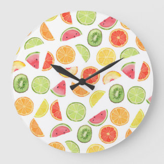 Colorful Fruit Large Clock