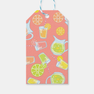 COLORFUL FRUIT SLICES & PITCHERS OF JUICE GIFT TAGS