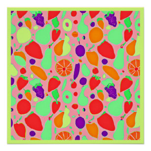 Colorful Fruitful Spectrum Pattern Poster