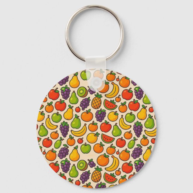 Colorful fruits patterned key ring (Front)