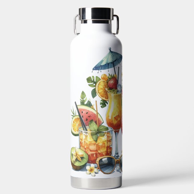 COLORFUL FRUITY SUMMER DRINKS & FRUITS WATER BOTTLE (Front)