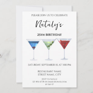 Colorful fun cocktails invitation