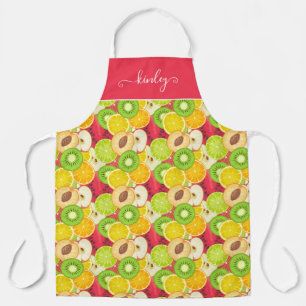 Colorful Fun Fruit Pattern Apron