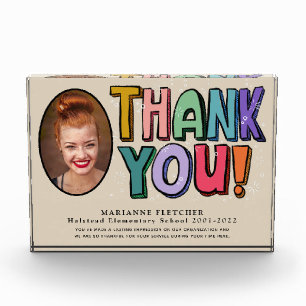 Colorful Fun Hand Lettered Thank You Gift Photo Block