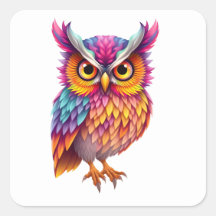 Colorful Fun Owl Stickers