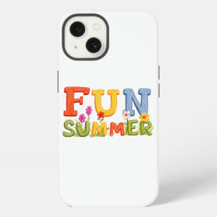 Colorful Fun Summer Text with Flowers iPhone 13 Case
