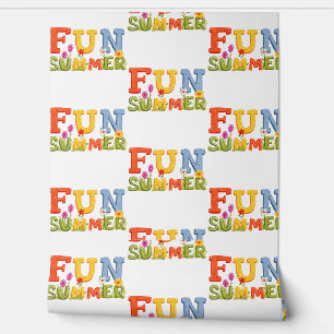 Colorful Fun Summer Text with Flowers Wallpaper