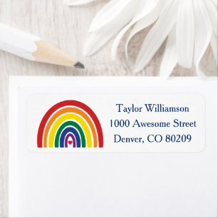 Colorful Fun Unique Stylish LGBT Gay Pride Rainbow Return Address Label