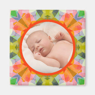 Colorful Funky Mother’s Day Red Green Orange Photo Magnet