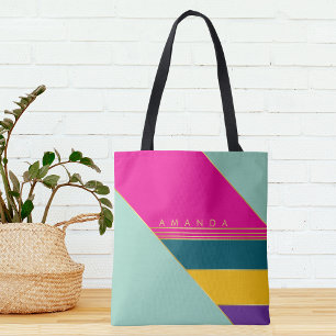 Colorful Funky Stylish Chic Trendy  Tote Bag