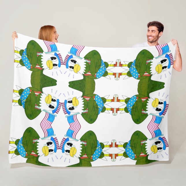 Colorful Funny Bird Pattern Kids Throw Blanket (In Situ)