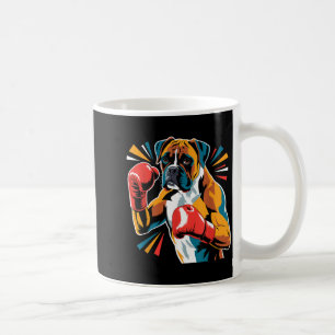Colorful Funny Boxing Dog Lovers Kickboxing Boxer  Coffee Mug