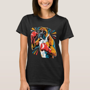 Colorful Funny Boxing Dog Lovers Kickboxing Boxer T-Shirt