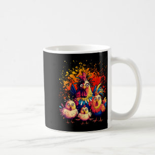 Colorful Funny Chicken Art Coffee Mug