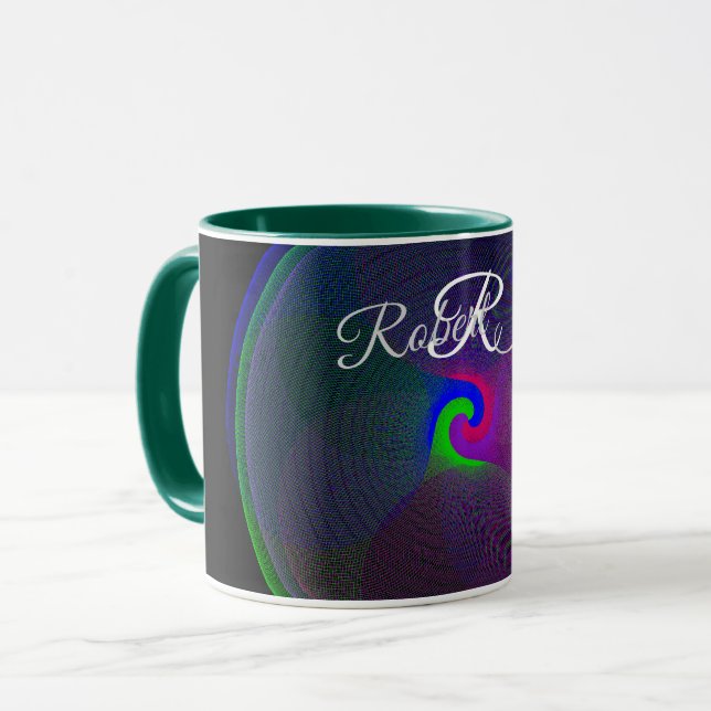 Colorful Fused Center Geometric Coffee Mug (Front Left)