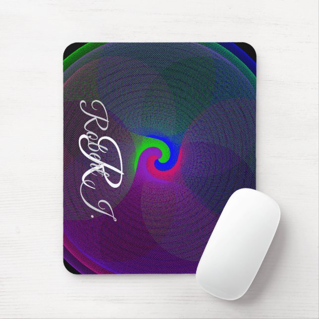 Colorful Fused Center Geometric Mouse Pad (With Mouse)