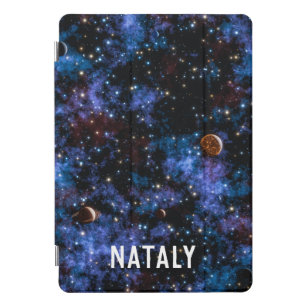 Colorful galaxies, stars and planets name iPad pro cover