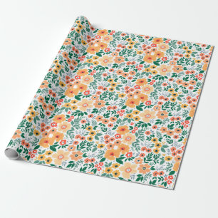 Colorful Garden Bouquet Pattern Wrapping Paper