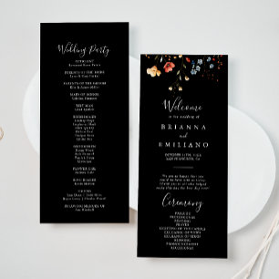 Colorful Garden wildflower Wedding Program