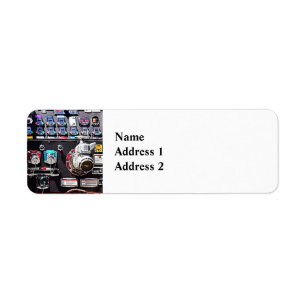 Colorful Gauges on Fire Engine Return Address Label