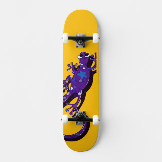 Colorful Gecko Illustration | Cute Minimal Lizard Skateboard