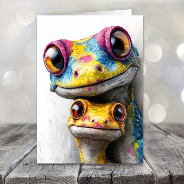 Colorful Geckos Father's Day Holiday Card (Creator Uploaded)