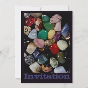 Colorful Gem Stones Invitation