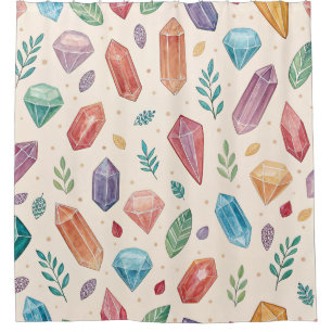 Colorful Gemstone Pattern (2) Shower Curtain