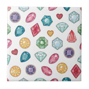 Colorful Gemstone Pattern (3) Ceramic Tile