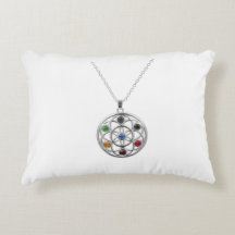 Colorful Gemstone Tree Pendant Throw Pillow