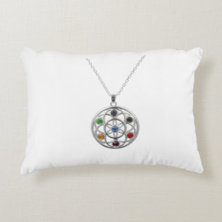 Colorful Gemstone Tree Pendant Throw Pillow