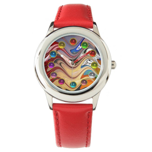 COLORFUL GEMSTONES WITH WATER REFLECTIONS WATCH (Front)