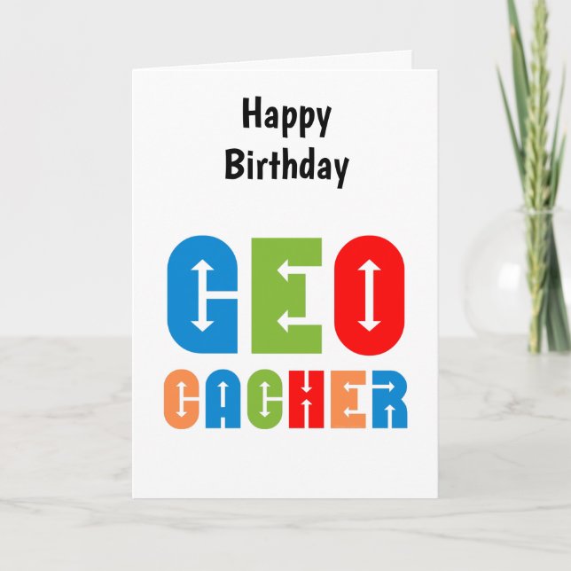 Colorful Geocacher Arrows Card (Front)