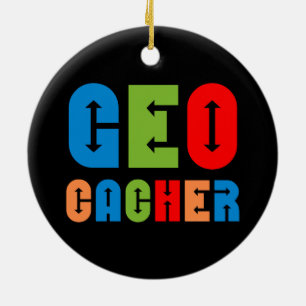 Colorful Geocacher Arrows Ceramic Ornament
