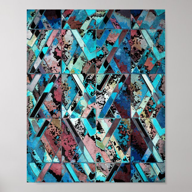 Colorful Geometric Abstract Pattern Poster (Front)