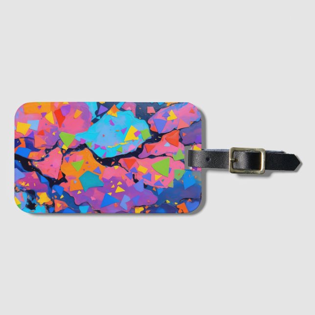 Colorful Geometric Art Luggage Tag – Abstract (Front Horizontal)
