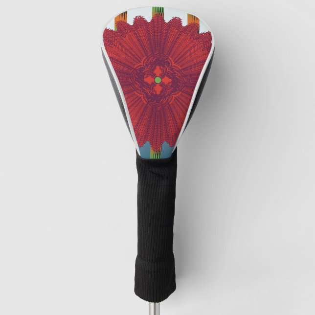 Colorful Geometric Boho Golf Driver Head Cover – M (Front)